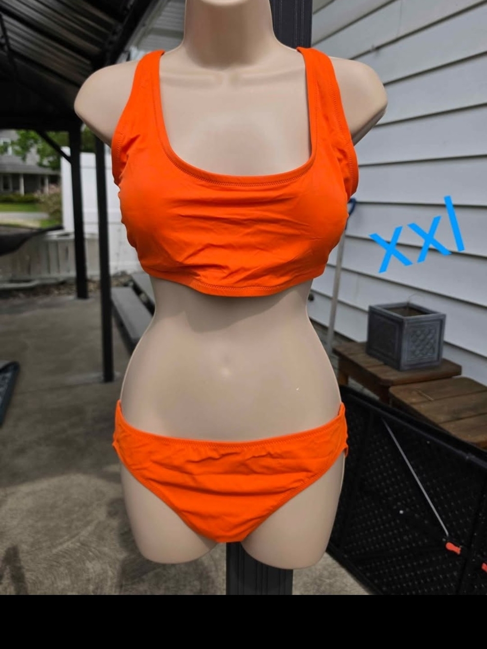 Orange Women's Scoop Neck Bikini Set - Size XXL